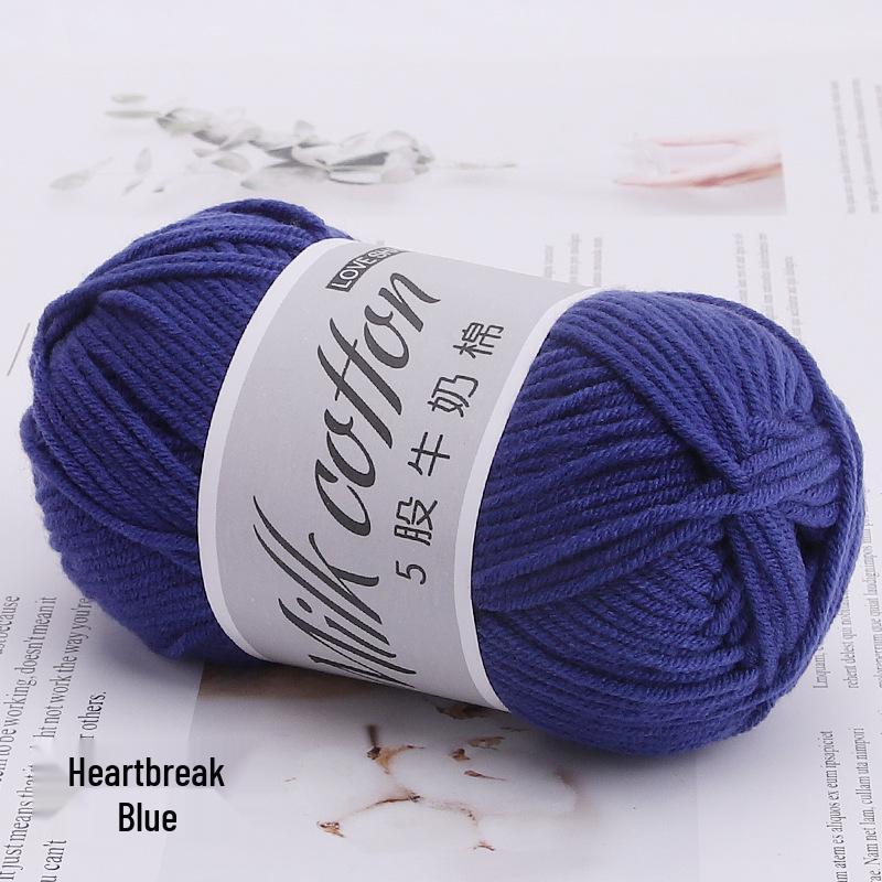 Пряжа из гребенного молочного хлопка для детских пинеток крючком - Средней толщины, Набор материалов для вязания своими руками