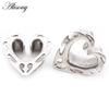 Alisouy 1PC Copper Alloy Casting Heart Love Saddle Ear Tunnels Plugs Expander Stretcher Gauges Earrings Piercing Body Jewelry