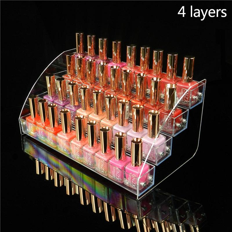 2/3/45/6/7 Layers Acrylic Nail Polish Display Organizer Shelf Clear Cosmetic Display Rack Holder Frame Jewelry Stand Storage Box
