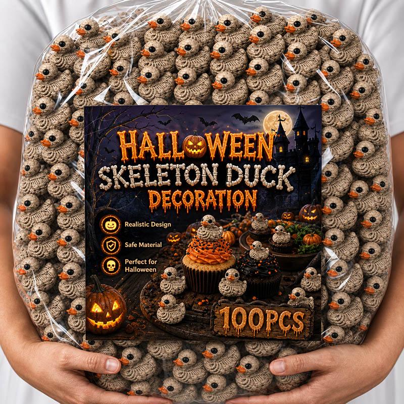 100/10PCS Mini Skull Ducks Figurines Gothic Halloween Horror Desk Decor Home Office Party Graveyard Garden Potted Decorations