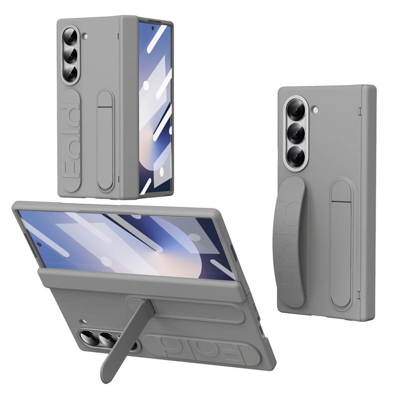 Hinge Elastic Wristband Stand 360 Full Protect Armor Case for Samsung Galaxy Z Fold8 7 6 5 4 3 with Tempered Glass Folding Cover