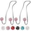 MTGOCHA Bling Purse Hook for Car Headrest, Upgraded Cute Car Seat Hooks for Bag Handbag, Durable Stainless Auto Purse Hanger Holder 2 Pack, White