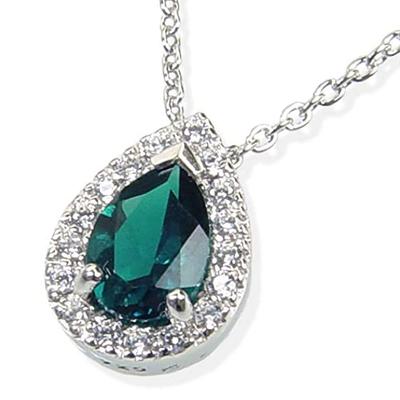 And Me Jewelry Изумрудное ожерелье с крупным перекристаллизованным изумрудом [You Box] 0,589 карат/14168/ [Камень мая] [Подарочная упаковка]