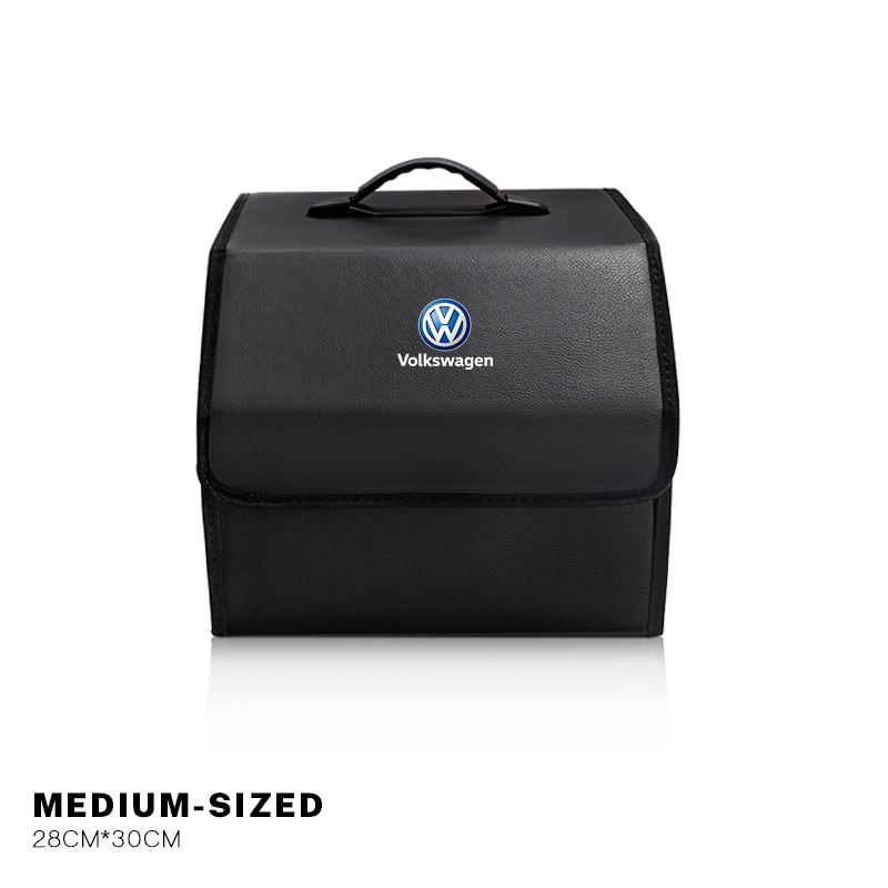 PU Leather Car Trunk Storage Bag Collapsible Camping Box For VW GTI Polo Golf MK6 Passat B6 Jetta Tiguan CC Taigo T-ROC Hub Cap