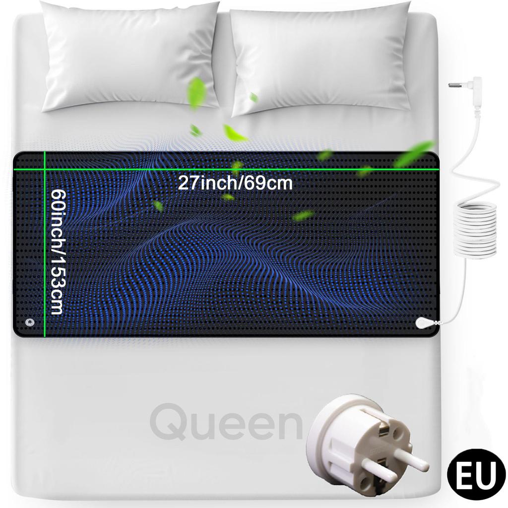 Grounding Mat for Bed, 27''×60'' (Queen) - Earthing Pad for Better Sleep, Stress & Muscle Pain Relief, Includes Grounding Cord