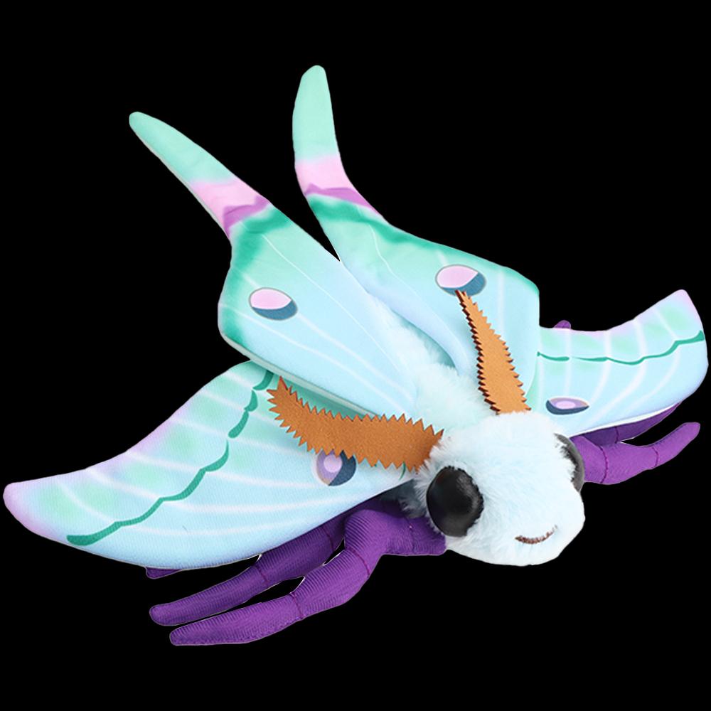 Cute Insect Silkworm Rosy Maple Moth Plush Toys Fidelity Luna Moth Plushie Insect Lifelike Hyalophora Cecropia Kawaii Kids Toys