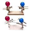 Bamboo Battle Balloon Game Fast-Paced Wooden Fencing Puppets for Thrilling Balloon Fight Fun Innovative Poke Balloon Toy