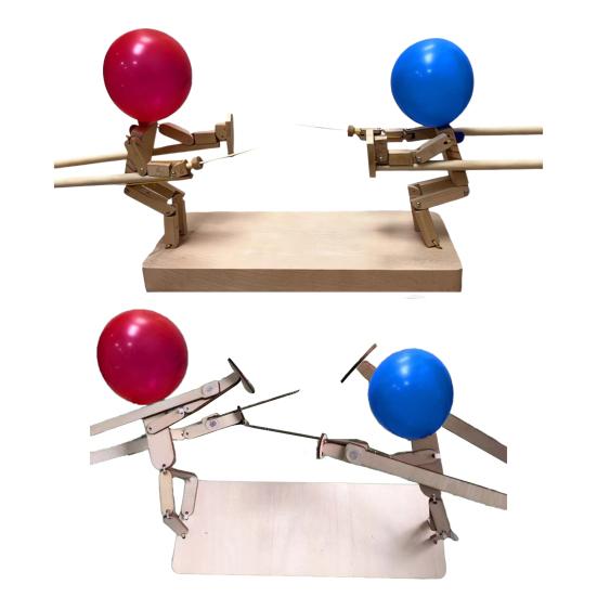 Bamboo Battle Balloon Game Fast-Paced Wooden Fencing Puppets for Thrilling Balloon Fight Fun Innovative Poke Balloon Toy