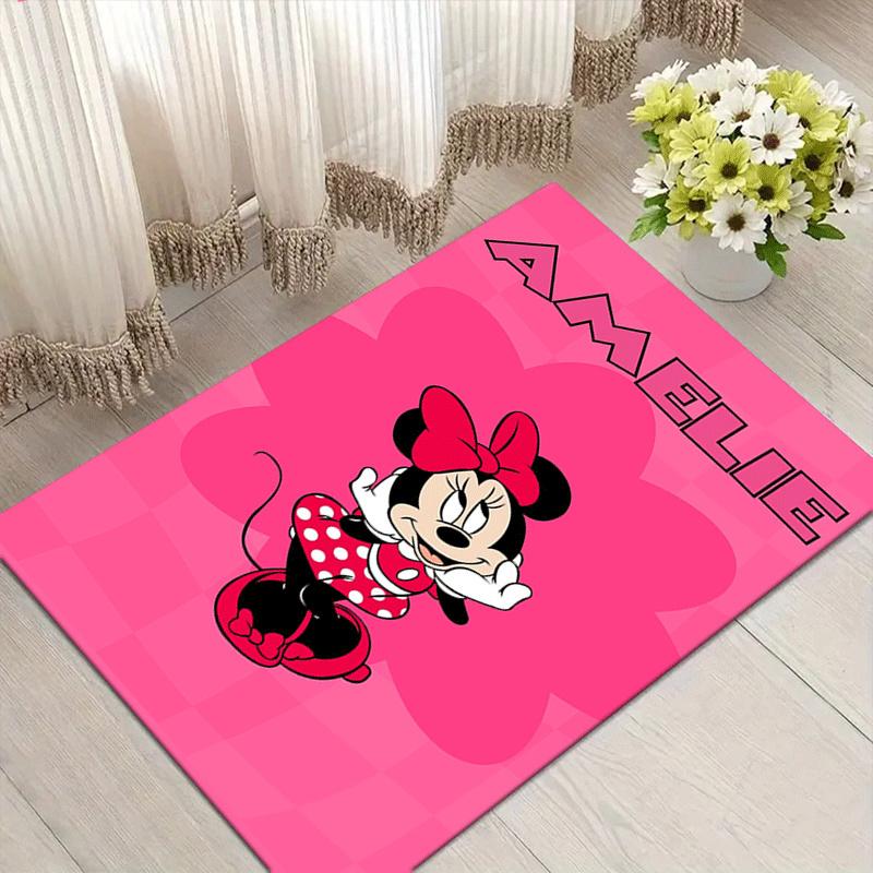 1pc Minnie Pattern Area Rug Soft Flannel Floor Mat for Living Room,Office,Bedroom and Carpet,Sofa Coffee Table Floor Mat