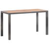 5 Piece Garden Dining Set Poly Rattan & Solid Acacia Wood Anthracite Grey