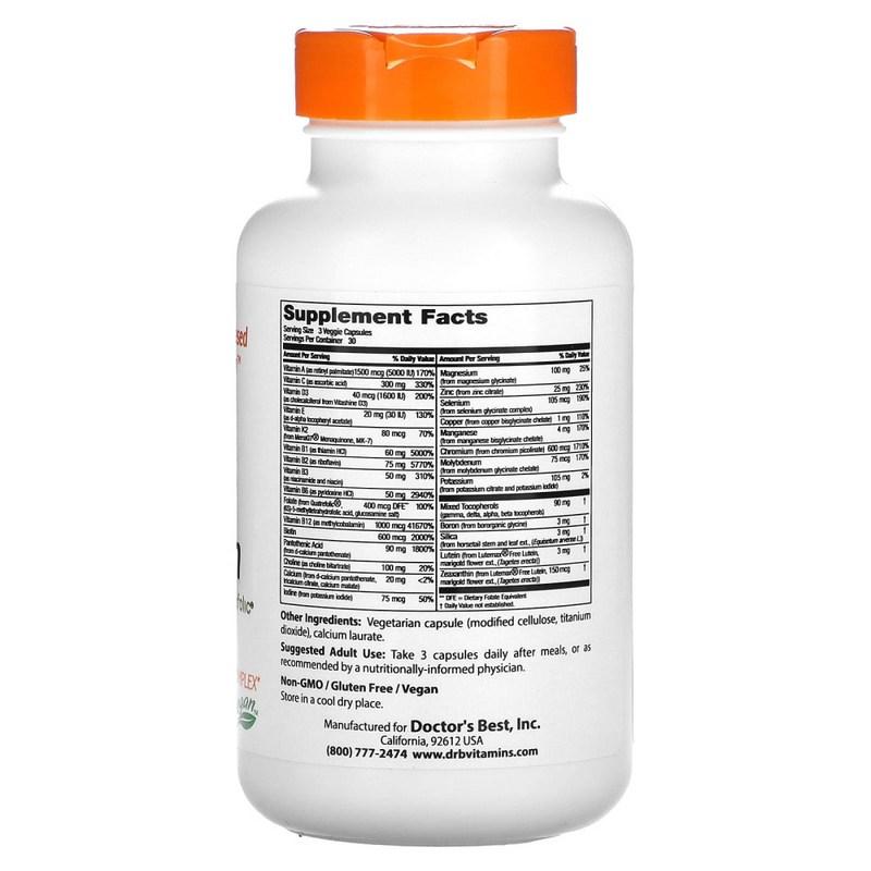 Doctor's Best Мультивитаминные вегетарианские капсулы, 90 таблеток, 2 упаковки