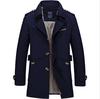 Men Autumn Winter Long Trench Coat Coat Casual Cotton Jacket Warm Coat Gentleman Trench Coat Parka