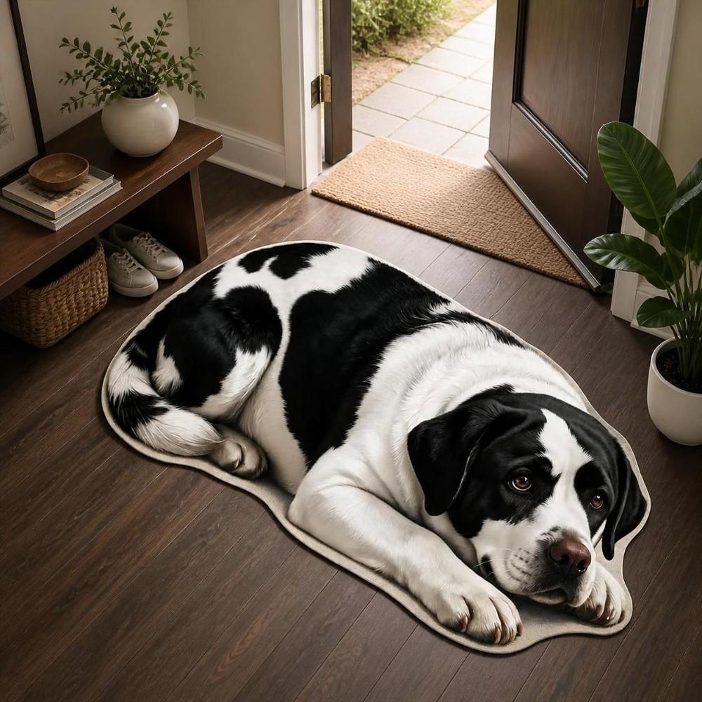 Lifelike Dog Print Door Mat Absorbent Pet Doormat Durable Animal Floor Rug Bathroom