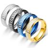 6mm Vintage Laser Great Wall Pattern Stainless Steel Rings for Men Womem Titanium Steel Couple Ring Wedding Jewelry Party Gift