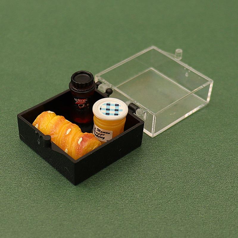 1/12 кукольный домик имитация хлеба джем с ящиком для хранения набор кукольный домик мини десерт еда украшения кукольный домик кухня сцена игрушки