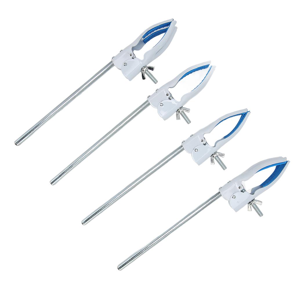 4 шт. лабораторный зажим с 4 зубцами и резиновым покрытием, профессиональный лабораторный зажим из нержавеющей стали для