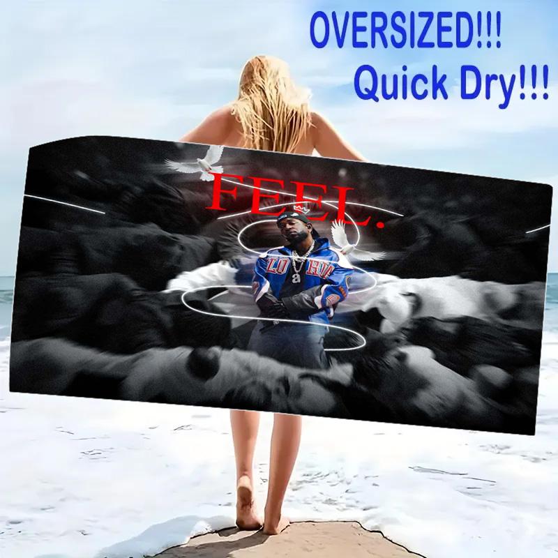 Kendrick Lamar Print Beach Towel, Large Soft Quick Dry Towel for Beach Camping Swimming