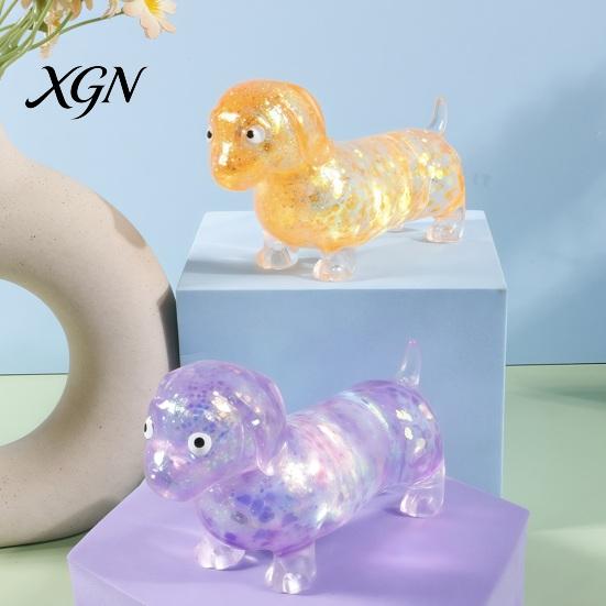 Dachshund Stress Reliever 2/3Pcs Glitter Ball Clear Sausage Dog Relief Toy Squeeze Anxiety Relieving Slow Rising Animal Sensory