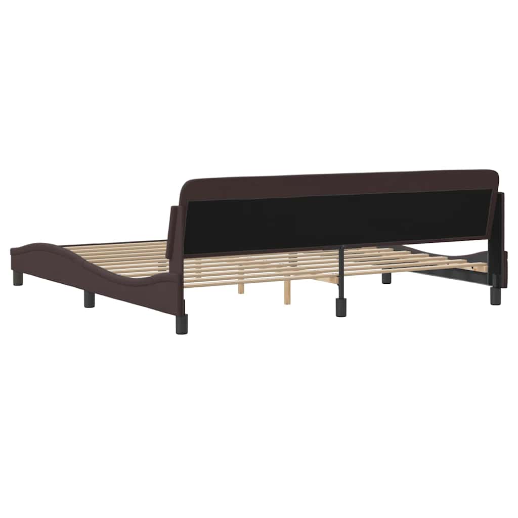 Bed Frame Dover Dark Brown 200x200 cm Fabric