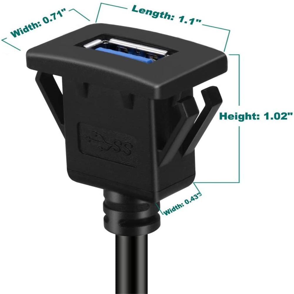 Single Port USB 3.0 Flush/Mount/Socket Flush Mount Exrending Wires Extension Cable Male To female
