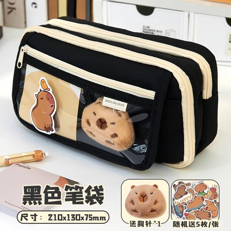 Пенал Капибара Каваи Вместительный Сумка для ручек Милый Животный Элемент Пенал Для Студентов Начало Семестра Школьные Принадлежности 2025
