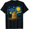 Хомяк Звездная ночь Ван Гог Искусство для мужчин женщин детей Футболка