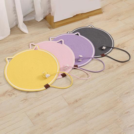 Cat Scratching Pad Large Size 35cm Natural Cotton Rope Cat Scratching Mat Dual Scratching Pads for Indoor Cats Sturdy Clean Cat Bed with Toy Ball