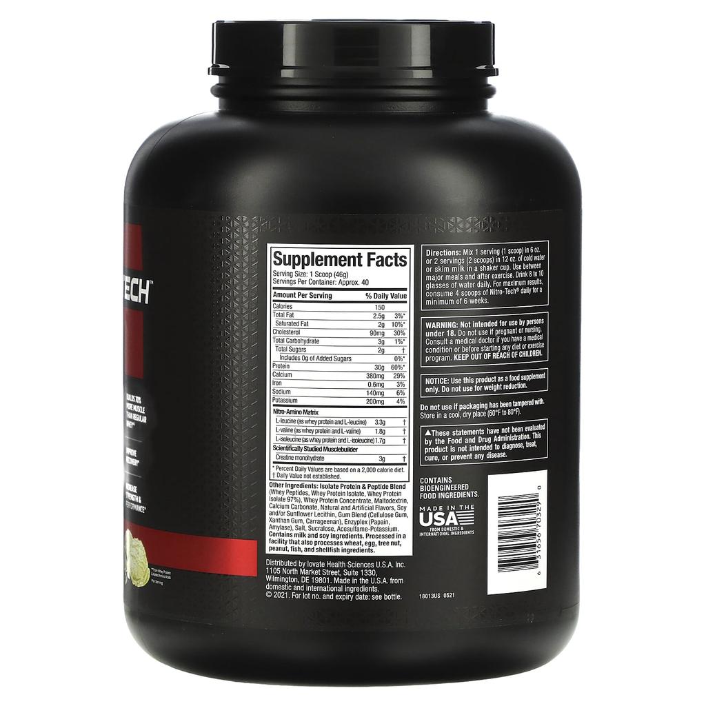 MuscleTech, Nitro-Tech, Performance Series, Vanilla, 4 lbs (1.8 kg)