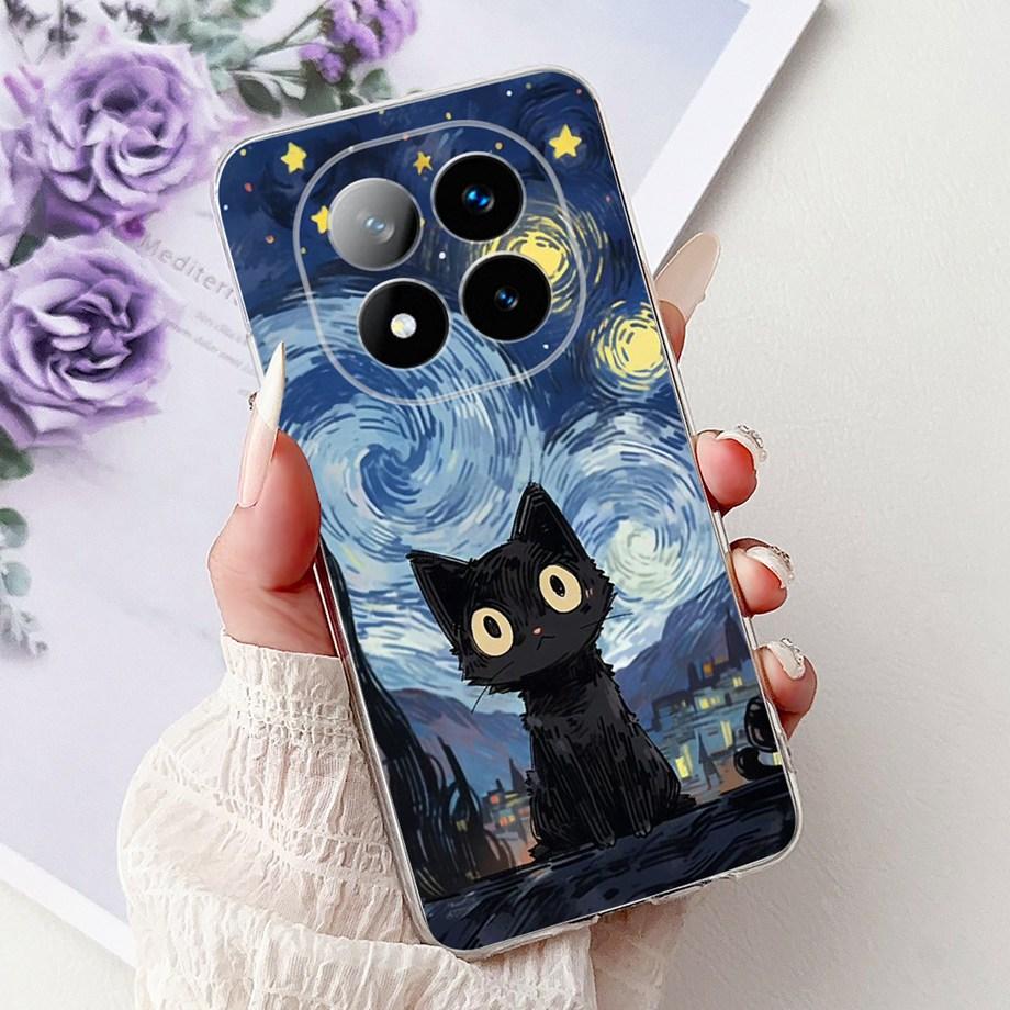 Soft Liquid Silicone Back Cover For Xiaomi Redmi Note 14 Pro Plus Phone Case Marble Gothic Style Bumper For Redmi Note 14 4G 5G