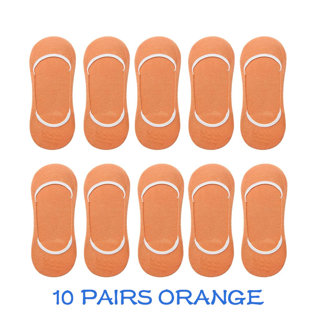 10 Pairs Women Invisible Sock Slippers Short Ankle Socks Set Fashion Ladies Woman Pack Solid Color Cotton Non-slip No Show Socks