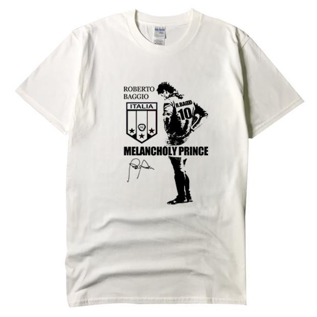 Роберто Баджо Футболка Мужская Хлопковая с Коротким Рукавом и Круглым Вырезом Футболка Легенды Футбола