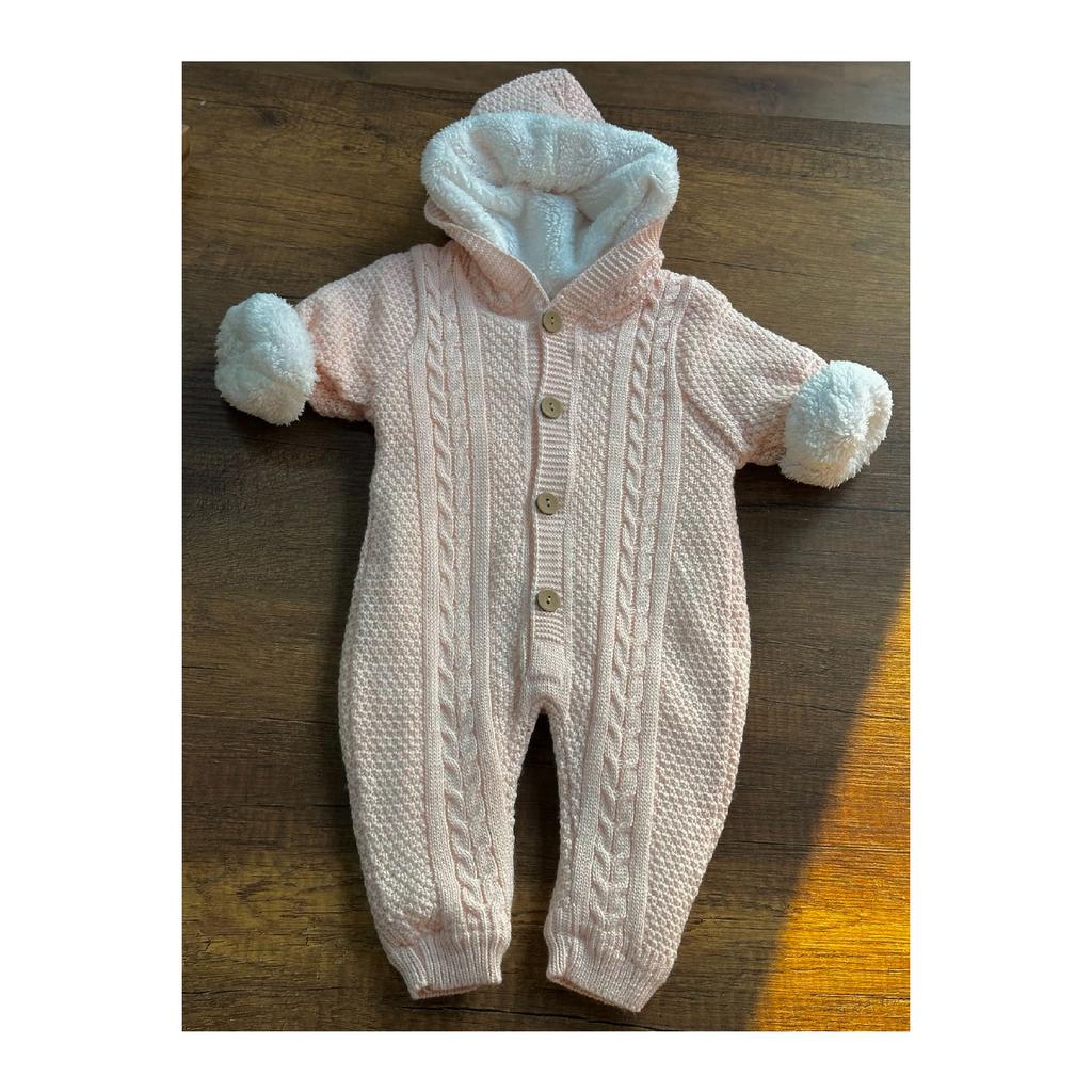 Трикотаж Комбинезон для новорожденных с овечьей шерстью внутри, очень мягкий узор для вязания волос
