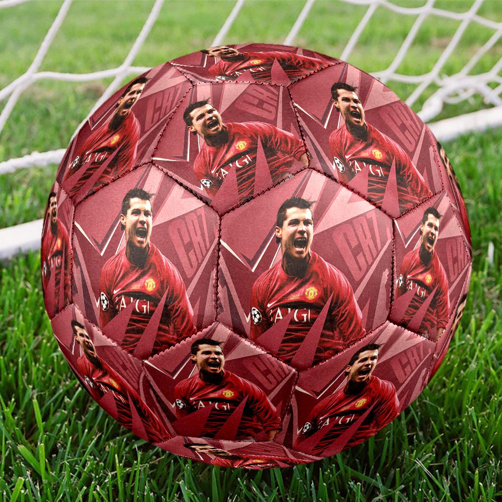 Cristiano Ronaldo Size 5 Soccer Ball Machine Sewn Indoor/Outdoor Universal Football Ideal for Soccer Enthusiasts