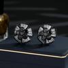 SUYU New Retro Luxurious And Stylish Earrings With Colorful Zircon Inlaid Three-dimensional Flower Earrings