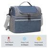 Insulated Lunch Bag Double Deck Lunch Tote Large Leakproof Expandable Lunch Box Reusable Tote Cooler Bag with Pocket for Work Picnic Outdoor