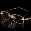 Luxury Designer Reading Glasses Rimless Diamond Cutting Frame Men Women Presbyopia Anti-blue Light Square Reader Glasses