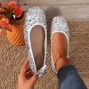 Shoes for Women 2024 Hot Sale One Kick Women's Flats Autumn Square Toe Sequins Solid Solft Sole Casual Flats Comfortable Shoes