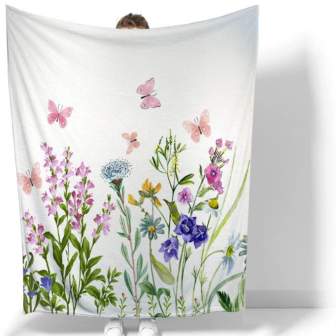 Простое фланелевое одеяло с цветочной тематикой, мягкое, легкое, теплое для гостиной, спальни, кровати, дивана, детей, взрослых, подарки