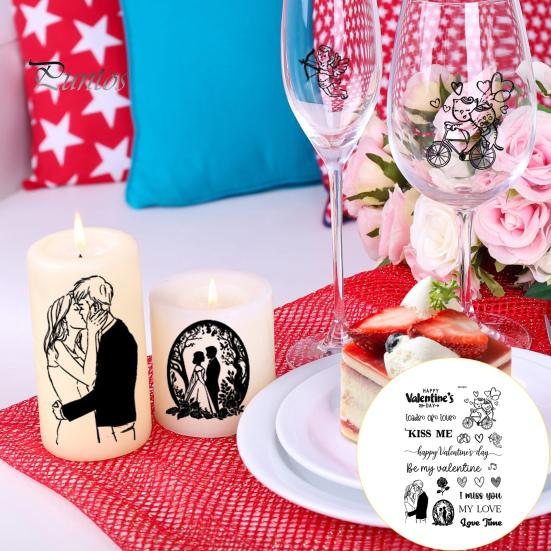 Наклейка на свечу, поговорки, узор, тату-пленка для свечей, сделай сам, украшение поверхности свечи для вечеринки, Дня святого Валентина
