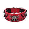 2" Wide Spiked Studded Leather Dog Collar Bullet Rivets with Cool Skull Pet Accessories for Meduim Large Dogs Pitbull Boxer XS-L