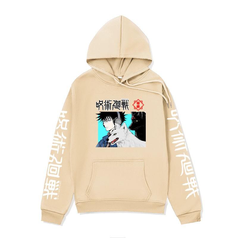 Oversized Anime Hoodie Men Printed Jujutsu Kaisen Streetwear Casual Long Sleeve Sweatshirt