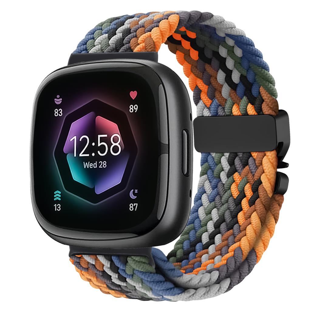 For Fitbit Versa 4 3 Sense 2 band Accessories replacment sport nylon loop Bracelet correa Fitbit Versa4 Parachute Braided Strap