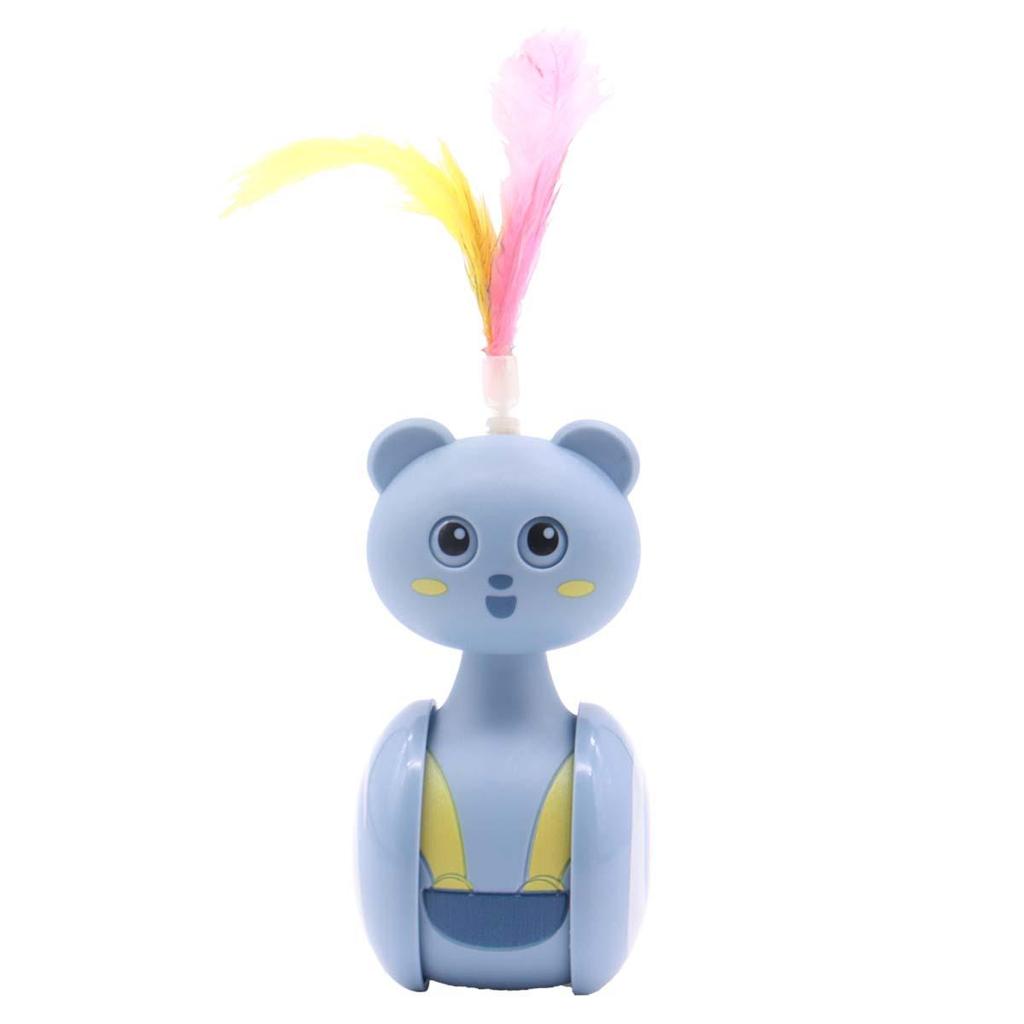 Игрушка-неваляшка для кошки: Самостоятельная игра для развлечения с забавной дразнилкой-перышком для котят.