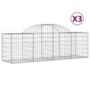 VidaXL Curved Gabion Baskets 3 Pcs 200x50x60/80 Cm Galvanized Iron, Gabion, Gabion Cage, Gabion Wall Basket, Wall of 3146279
