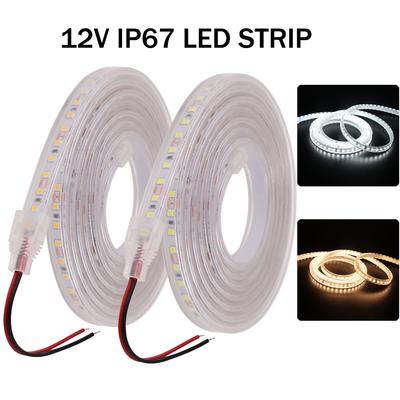 Светодиодная лента SMD2835 12В 24В Гибкая светодиодная лента 120 светодиодов/м IP67 Водонепроницаемая лента Белый/Натуральный белый 4000K/Теплый