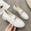 Fashion Office Kawaii Shoes for Woman 2024 Women's Summer Footwear Cute White Low Heel Elegant Loafers High Quality Lastest Vacation Y2k