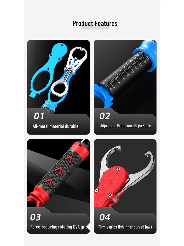 Контроллер для рыбы Takumi из алюминиевого сплава: Коррозионностойкий захват с длинной ручкой и рыболовные плоскогубцы со шкалой