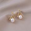1 Pair Faux Pearl Earrings Sparkling Non-Irritation Personality Earrings Wedding Jewelrys