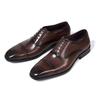 Men's Classic Lace-Up Oxfords Genuine Leather Luxury Office Shoes Solid Cap Toe Wedding Party Formal Dress Footwear for Men