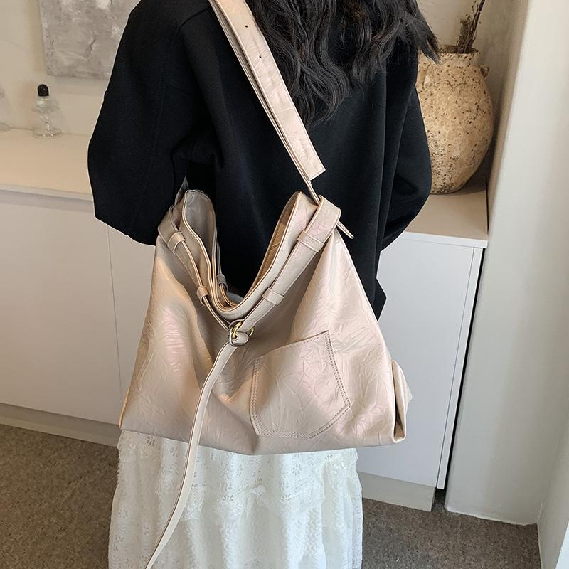 Повседневная текстурная женская сумка новая большая вместительная сумка-тоут для поездок на работу модная ретро на плечо мессенджер